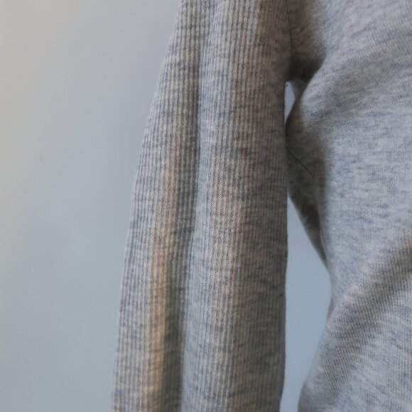 Women Scoop NYC Gray Melange 100% Cashmere Knit V-Neck Cardigan Sweater L - Picture 7 of 11